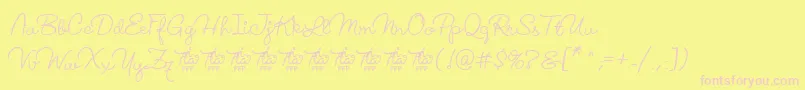 LucemitaFontFfp Font – Pink Fonts on Yellow Background