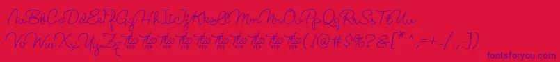 Fonte LucemitaFontFfp – fontes roxas em um fundo vermelho