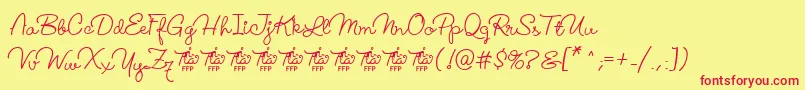 Шрифт LucemitaFontFfp – красные шрифты на жёлтом фоне