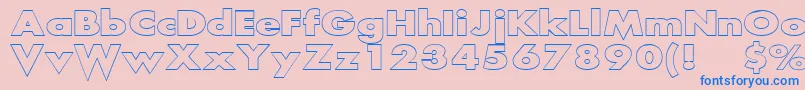 フォントScreamOutlined – ピンクの背景に青い文字