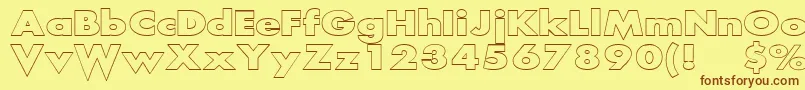ScreamOutlined Font – Brown Fonts on Yellow Background