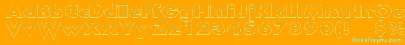 ScreamOutlined Font – Green Fonts on Orange Background