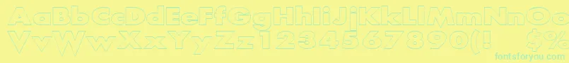 ScreamOutlined Font – Green Fonts on Yellow Background