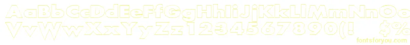 ScreamOutlined Font – Yellow Fonts on White Background