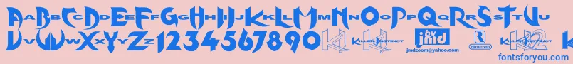 Kinifed Font – Blue Fonts on Pink Background