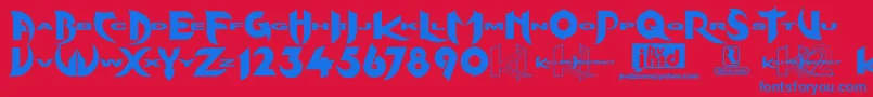 Kinifed Font – Blue Fonts on Red Background