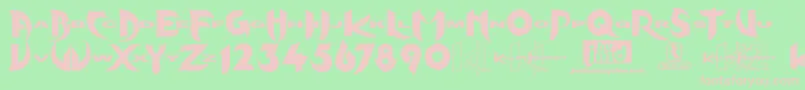 Kinifed Font – Pink Fonts on Green Background