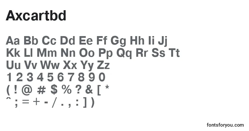Шрифт Axcartbd – алфавит, цифры, специальные символы