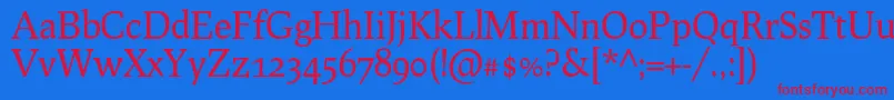 ProcionoRegular Font – Red Fonts on Blue Background