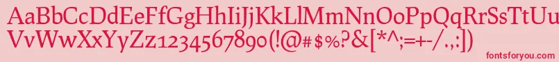 ProcionoRegular Font – Red Fonts on Pink Background