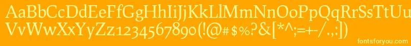 ProcionoRegular Font – Yellow Fonts on Orange Background