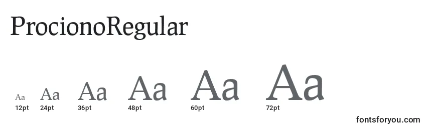ProcionoRegular Font Sizes