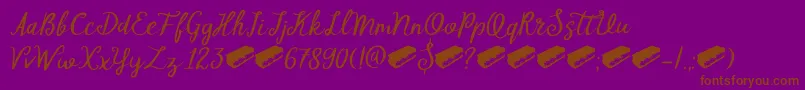 DkTompouce-Schriftart – Braune Schriften auf violettem Hintergrund