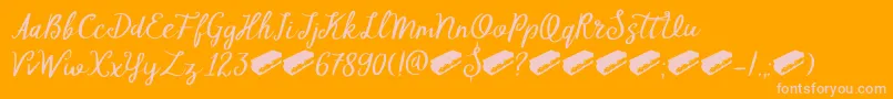 DkTompouce Font – Pink Fonts on Orange Background