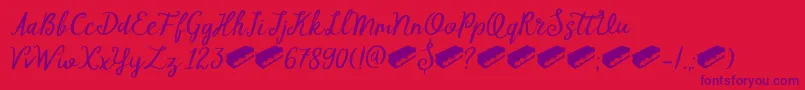 Шрифт DkTompouce – фиолетовые шрифты на красном фоне