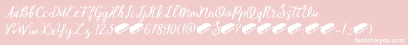 fuente DkTompouce – Fuentes Blancas Sobre Fondo Rosa