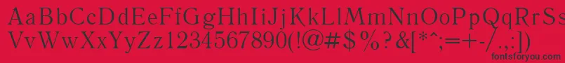 Fonte Literaturnaya – fontes pretas em um fundo vermelho