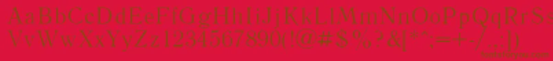 Literaturnaya Font – Brown Fonts on Red Background