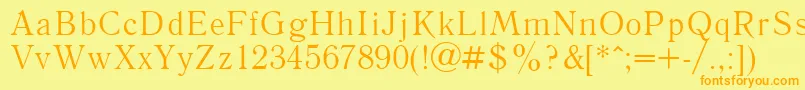Fonte Literaturnaya – fontes laranjas em um fundo amarelo