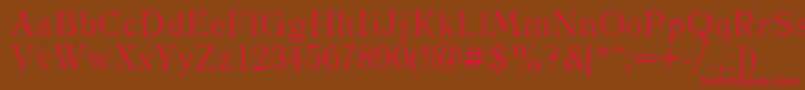 Literaturnaya Font – Red Fonts on Brown Background
