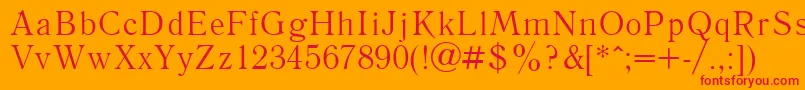 Literaturnaya Font – Red Fonts on Orange Background