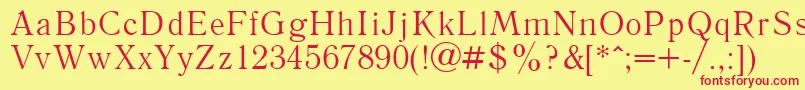 Literaturnaya Font – Red Fonts on Yellow Background