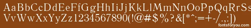 Czcionka Literaturnaya – białe czcionki na brązowym tle