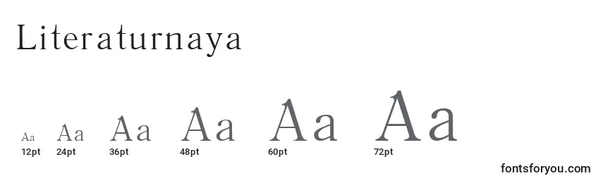 Größen der Schriftart Literaturnaya