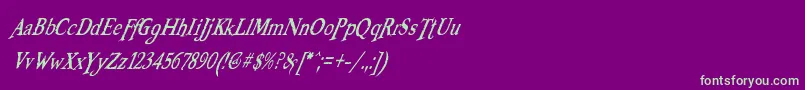 BooterZeroOne Font – Green Fonts on Purple Background