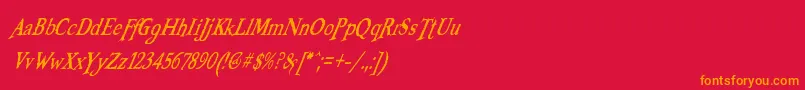 BooterZeroOne Font – Orange Fonts on Red Background