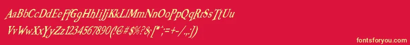 BooterZeroOne Font – Yellow Fonts on Red Background