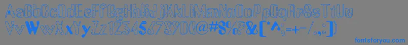 OldMessy Font – Blue Fonts on Gray Background
