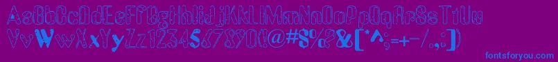 Шрифт OldMessy – синие шрифты на фиолетовом фоне