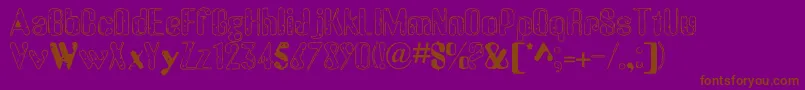OldMessy-fontti – ruskeat fontit violetilla taustalla