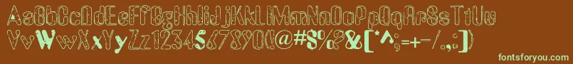 OldMessy Font – Green Fonts on Brown Background