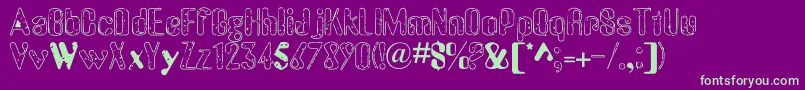 OldMessy Font – Green Fonts on Purple Background