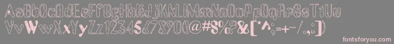 OldMessy-fontti – vaaleanpunaiset fontit harmaalla taustalla