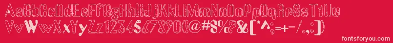 OldMessy Font – Pink Fonts on Red Background