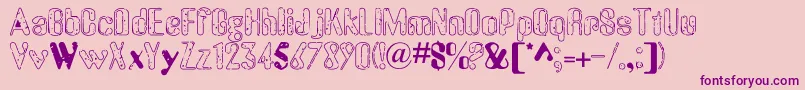 OldMessy Font – Purple Fonts on Pink Background