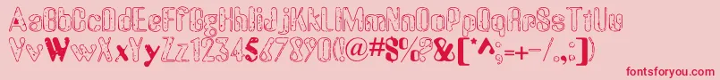 OldMessy Font – Red Fonts on Pink Background