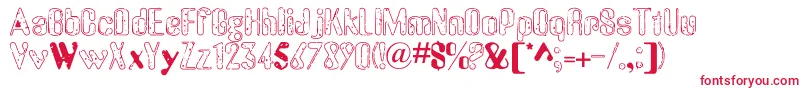 OldMessy Font – Red Fonts on White Background