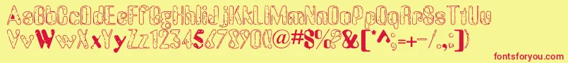 OldMessy Font – Red Fonts on Yellow Background