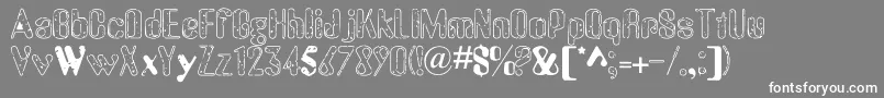 OldMessy-fontti – valkoiset fontit harmaalla taustalla
