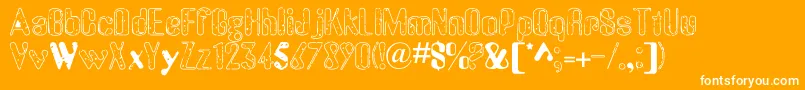 OldMessy Font – White Fonts on Orange Background