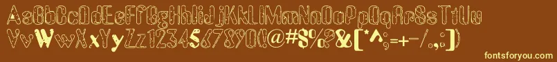 OldMessy Font – Yellow Fonts on Brown Background