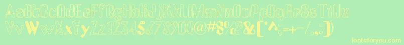 OldMessy Font – Yellow Fonts on Green Background