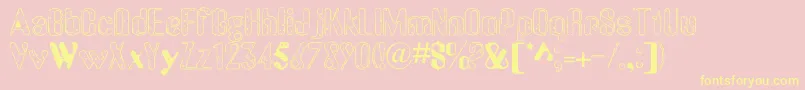OldMessy Font – Yellow Fonts on Pink Background