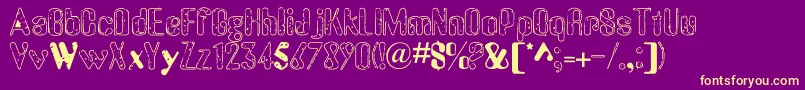 OldMessy Font – Yellow Fonts on Purple Background