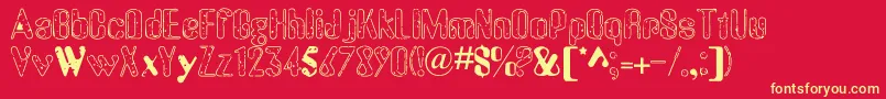 OldMessy Font – Yellow Fonts on Red Background