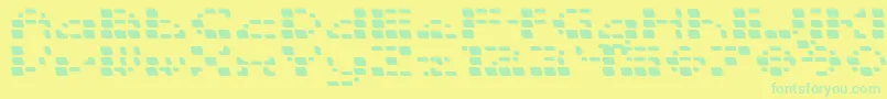 フォントSquarrelRounded – 黄色い背景に緑の文字